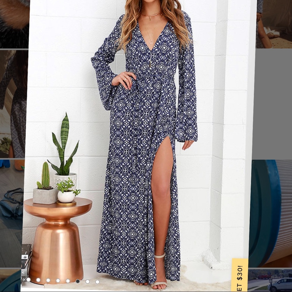 Long sleeved maxi dress